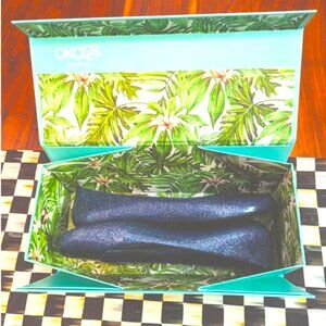 Ok b Glittery Blue Dorothy Ballet Flat Size 9